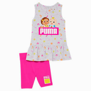 Puma Cream Blaze of Glory OG Primary Violet Toddler Two-Piece Sleeveless Set , WHITE HEATHER, extralarge